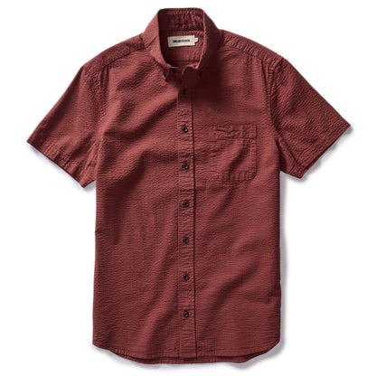 The Short Sleeve Jack in Dried Cherry Seersucker