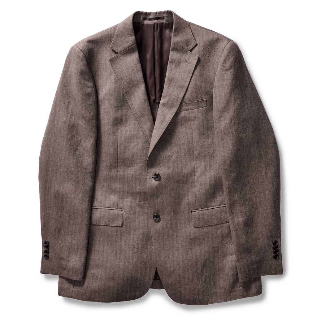 The Stevens Sportcoat in Coffee Linen Herringbone