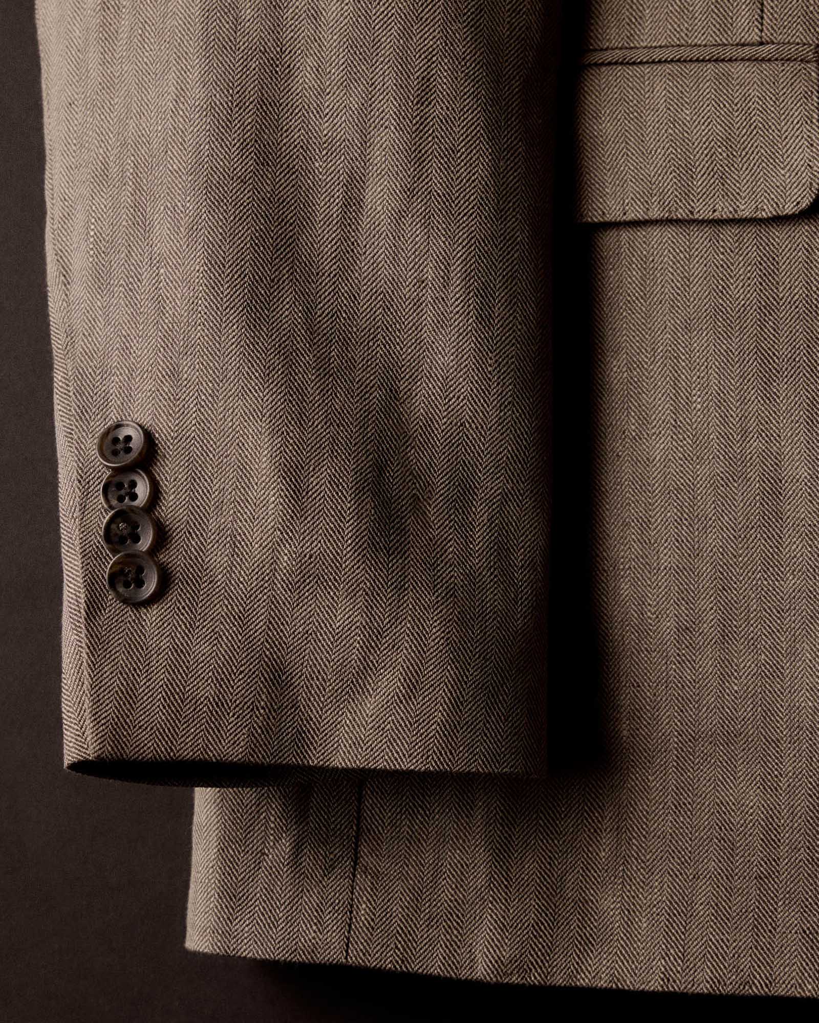 The Stevens Sportcoat in Coffee Linen Herringbone