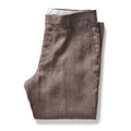 The Stevens Trouser in Coffee Linen Herringbone