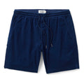 The Apres Short in Rinsed Indigo Pincord