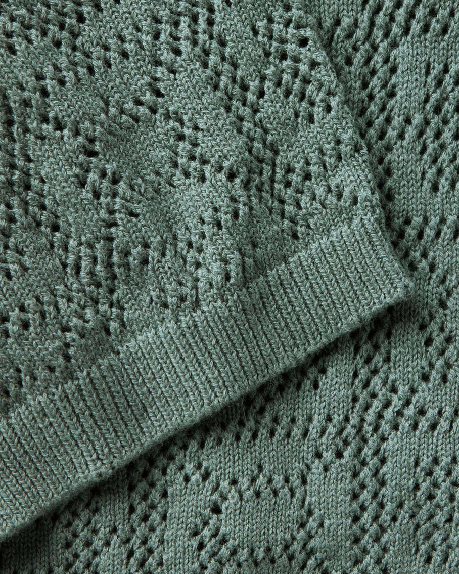 The Monterey Sweater Polo in Deep Sea Geo Crochet