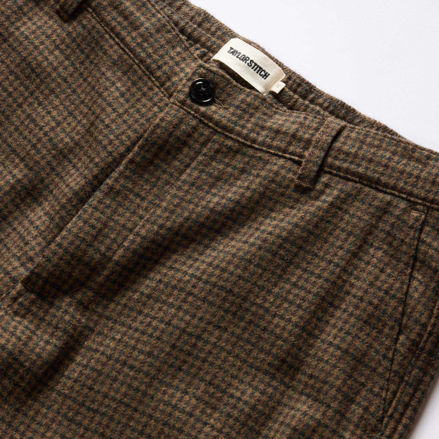 The Carmel Pant in Timber Guncheck Italian Wool