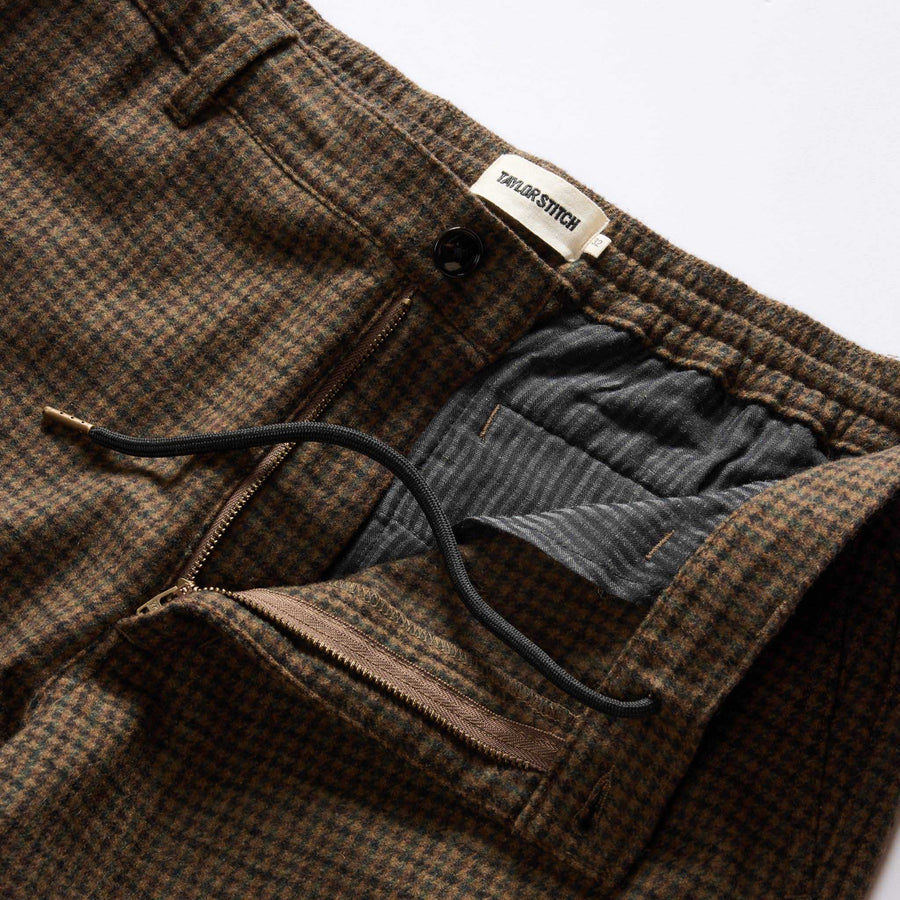 The Carmel Pant in Timber Guncheck Italian Wool