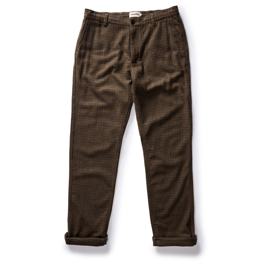 The Carmel Pant in Timber Guncheck Italian Wool