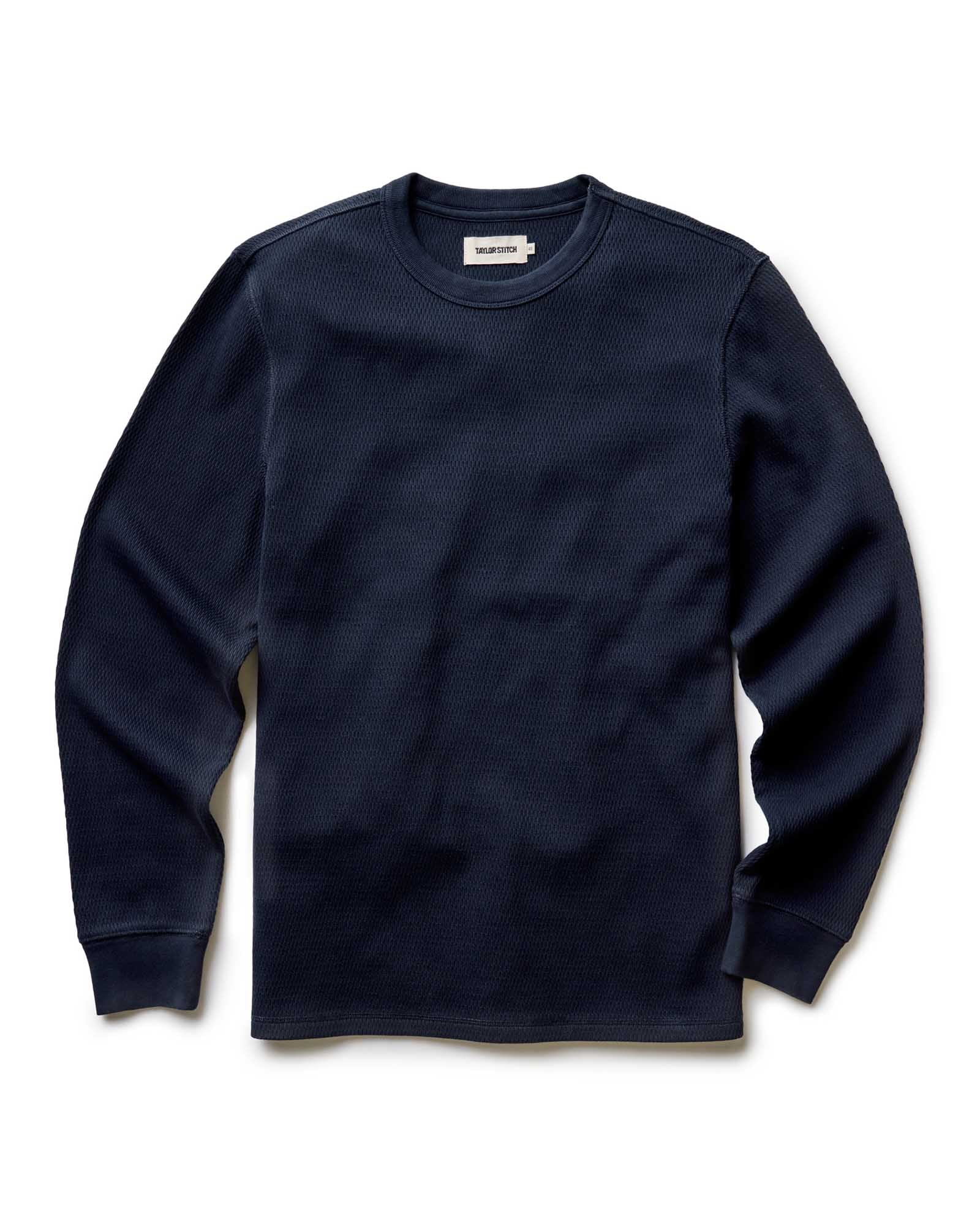 The Organic Cotton Crew in Dark Navy Waffle