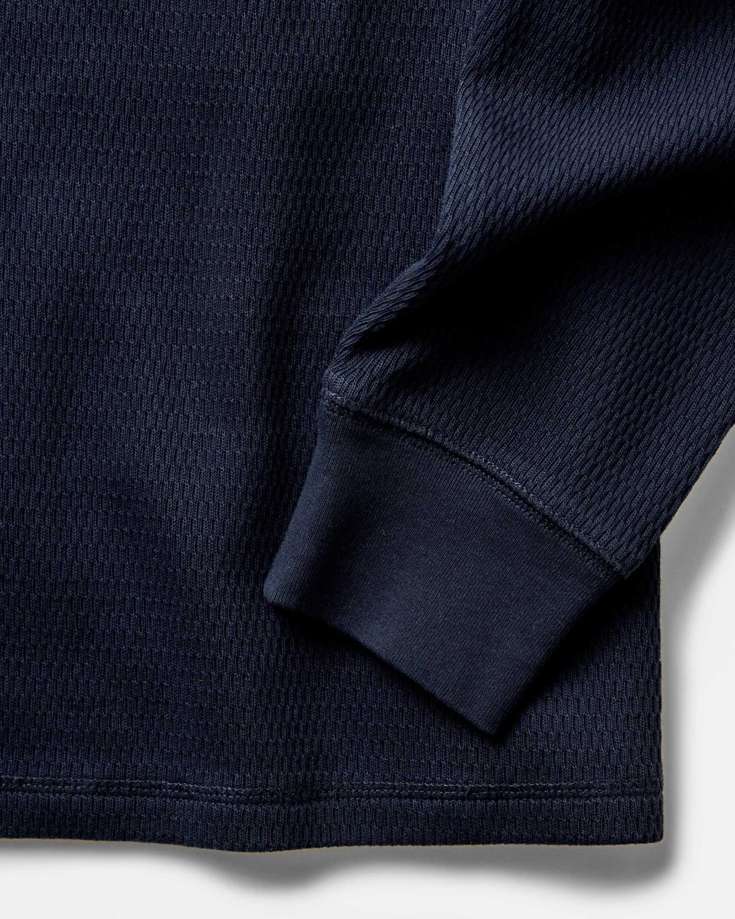 The Organic Cotton Crew in Dark Navy Waffle