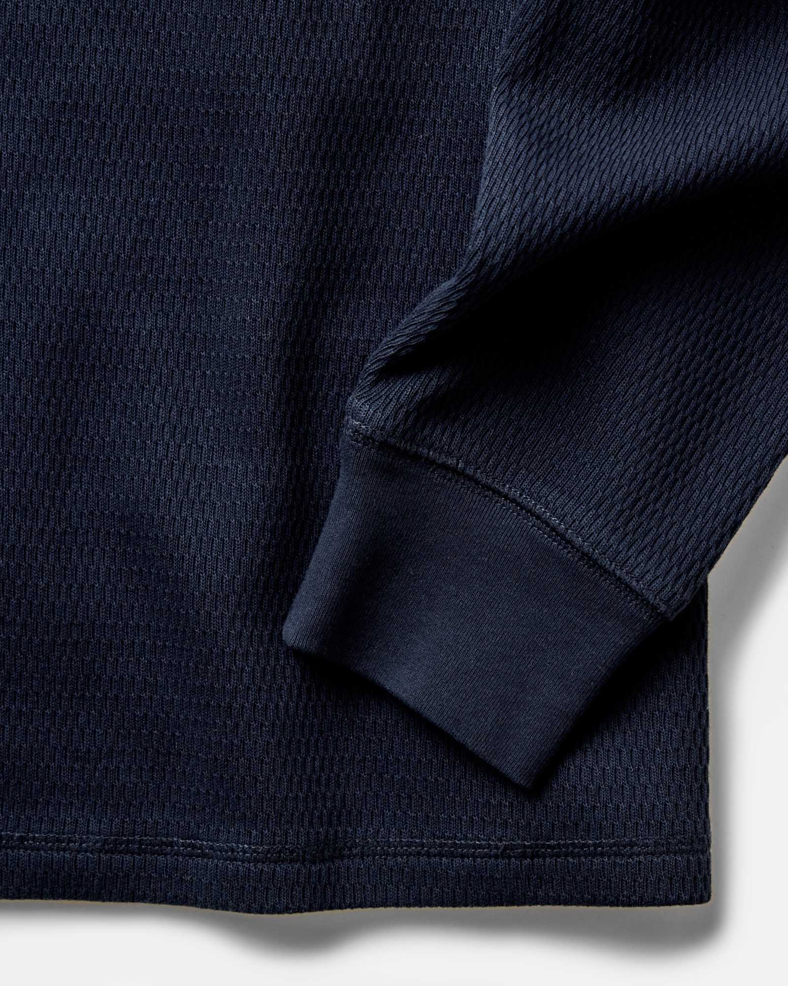 The Organic Cotton Crew in Dark Navy Waffle