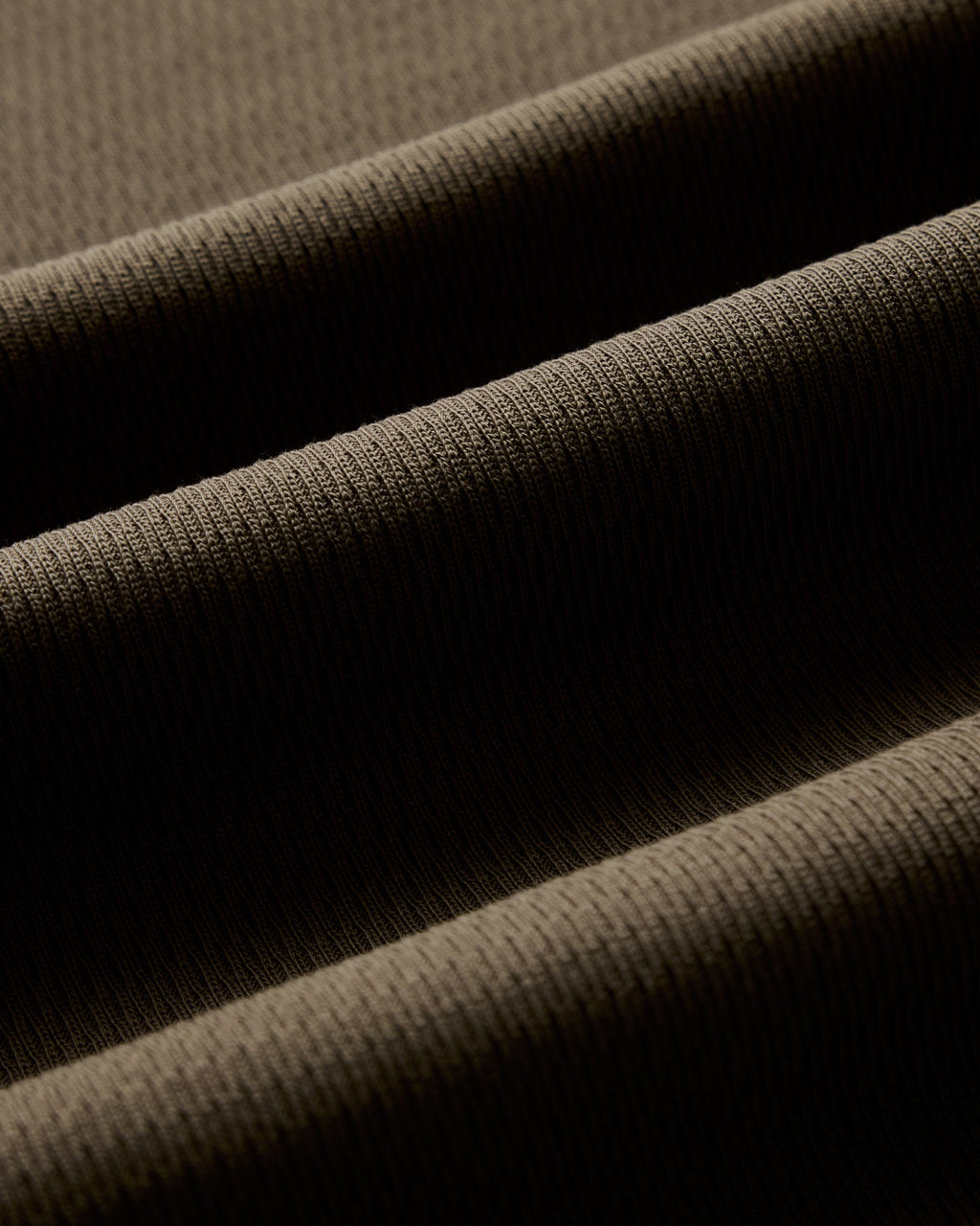 The Organic Cotton Waffle Short Sleeve Crew in Fatigue Olive