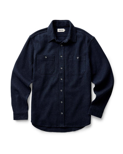 The Utility Shirt in Rinsed Indigo Sashiko