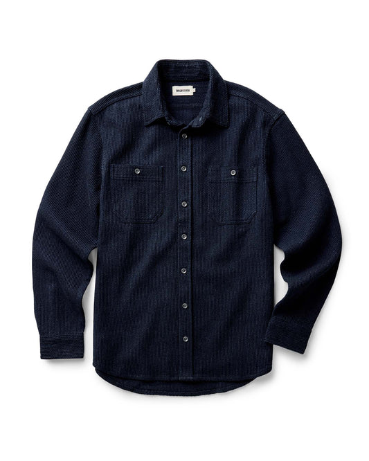 The Utility Shirt in Rinsed Indigo Sashiko