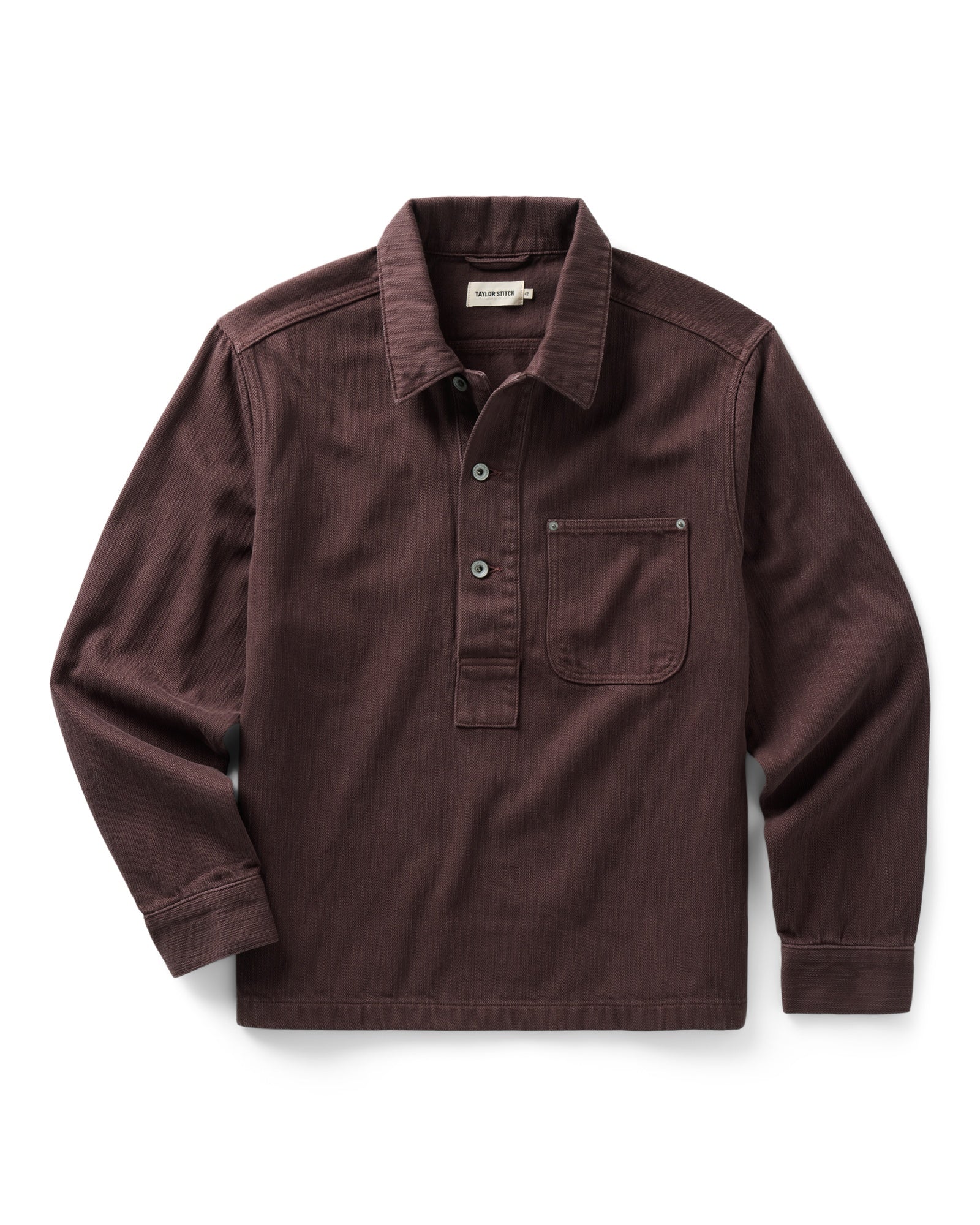 The Milton Overshirt in Burgundy Slub Denim