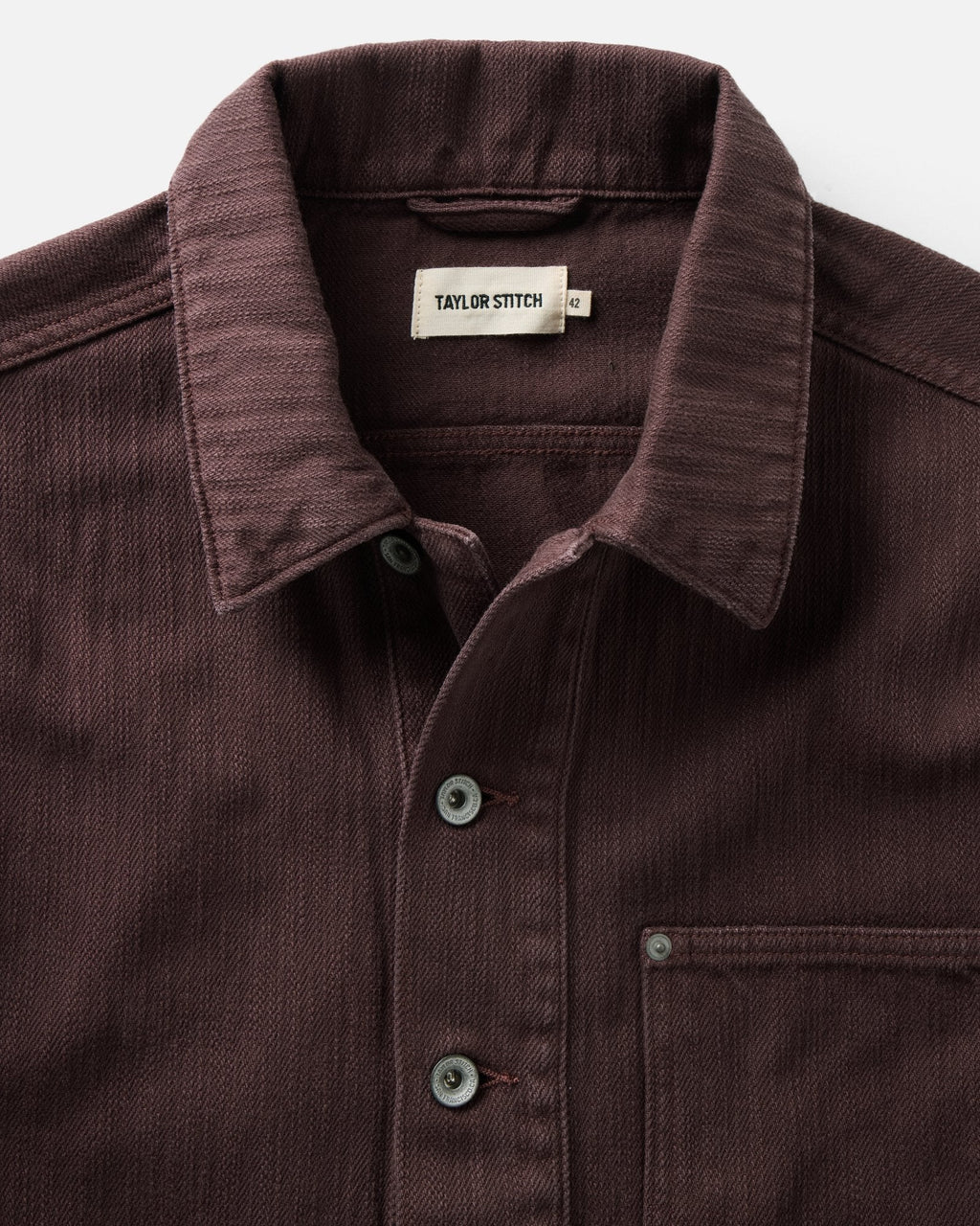 The Milton Overshirt in Burgundy Slub Denim