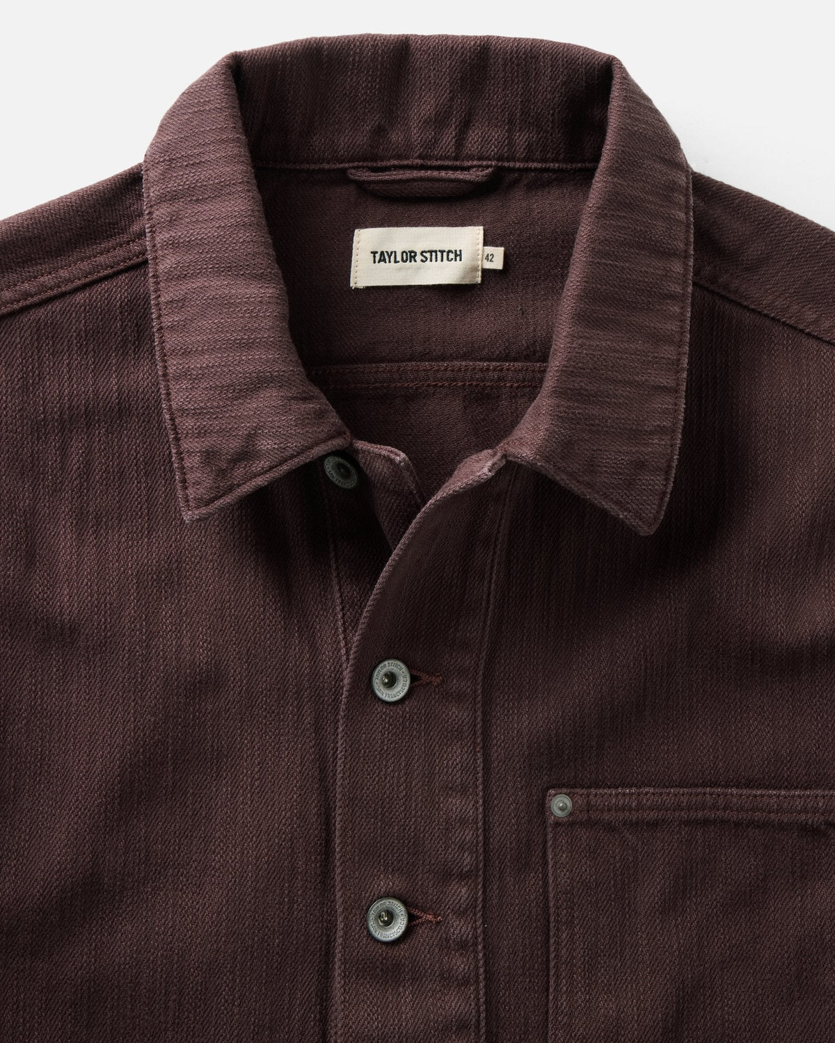 The Milton Overshirt in Burgundy Slub Denim