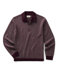 The Newton Sweater Polo in Burgundy Birdseye Merino
