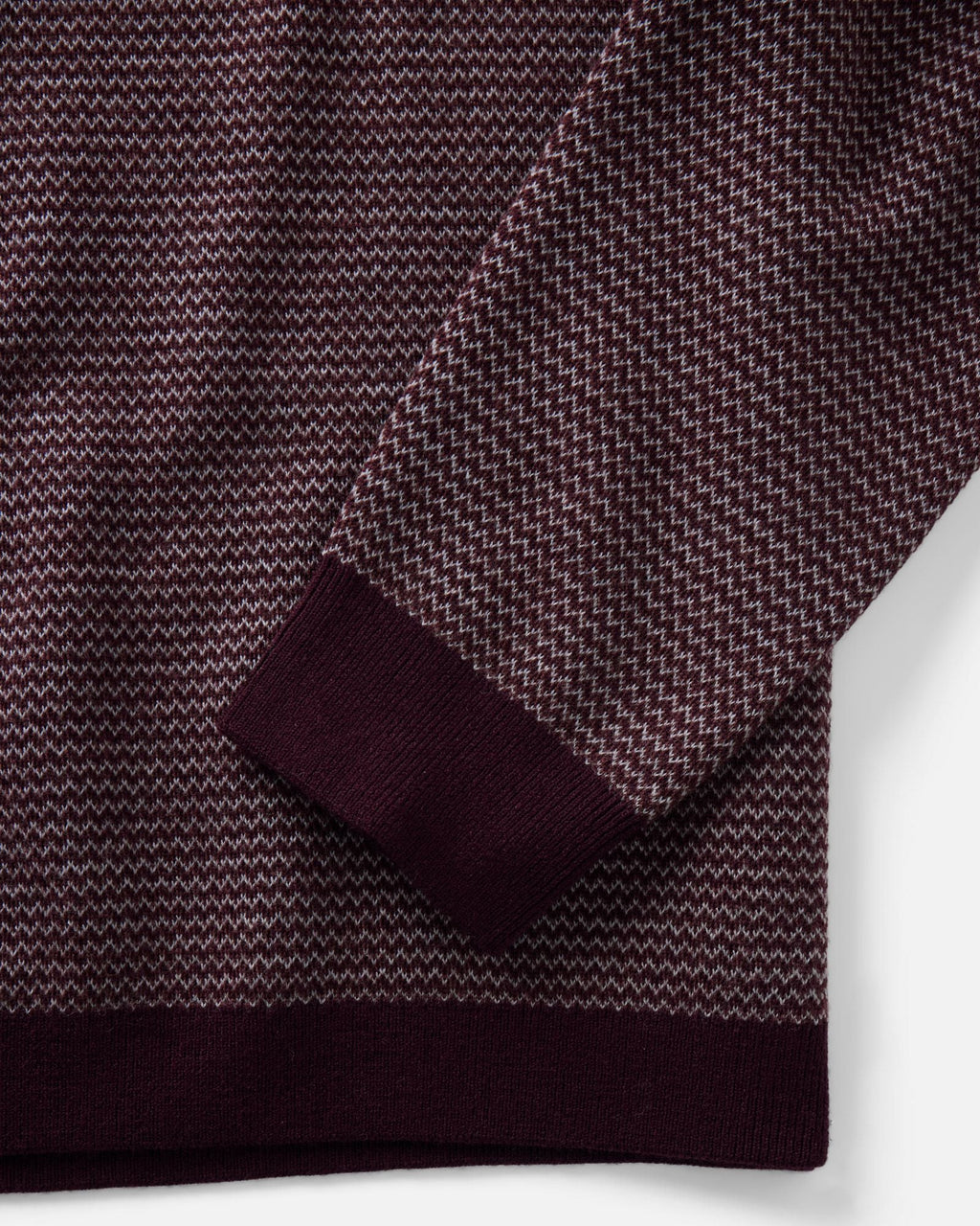 The Newton Sweater Polo in Burgundy Birdseye Merino