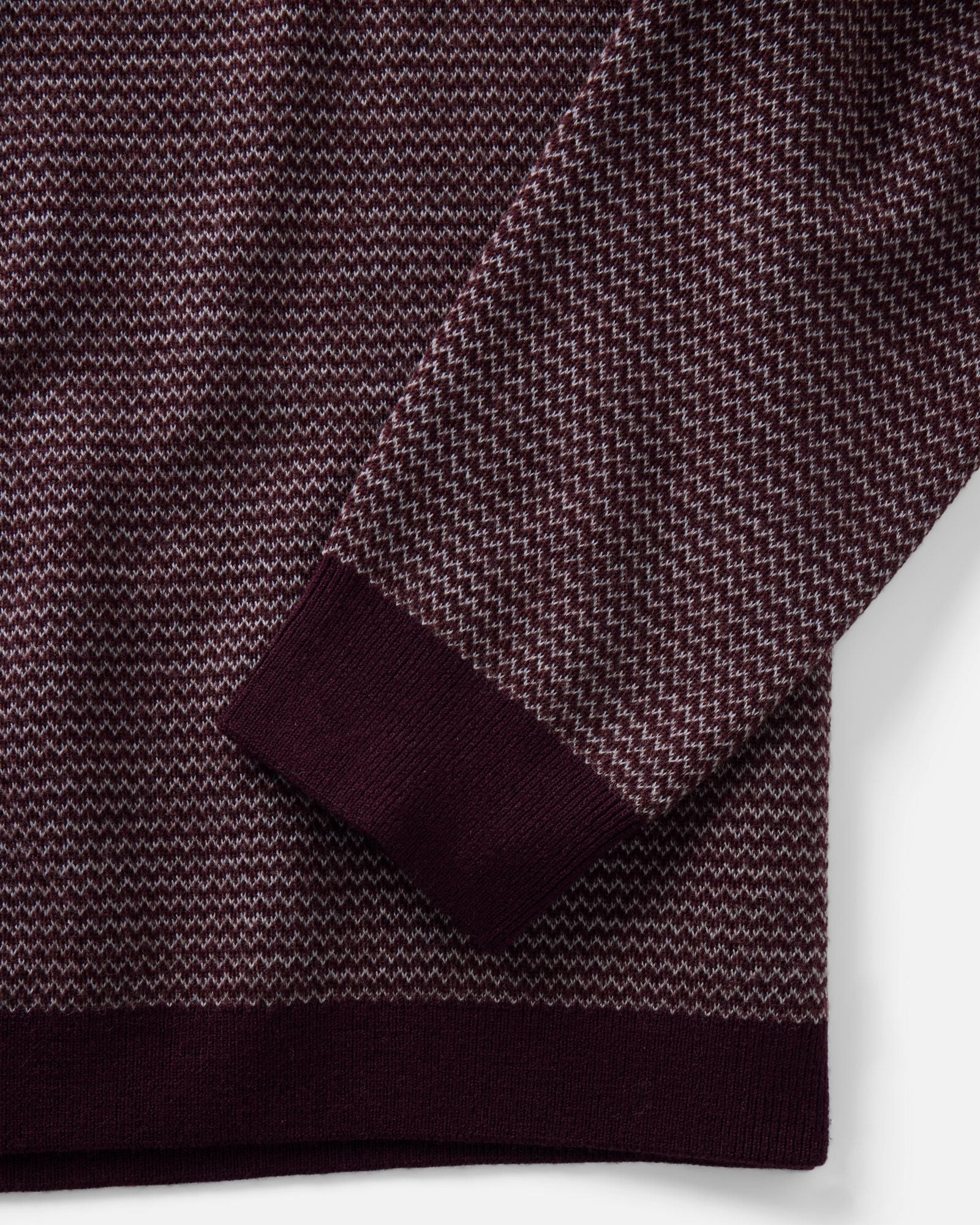 The Newton Sweater Polo in Burgundy Birdseye Merino