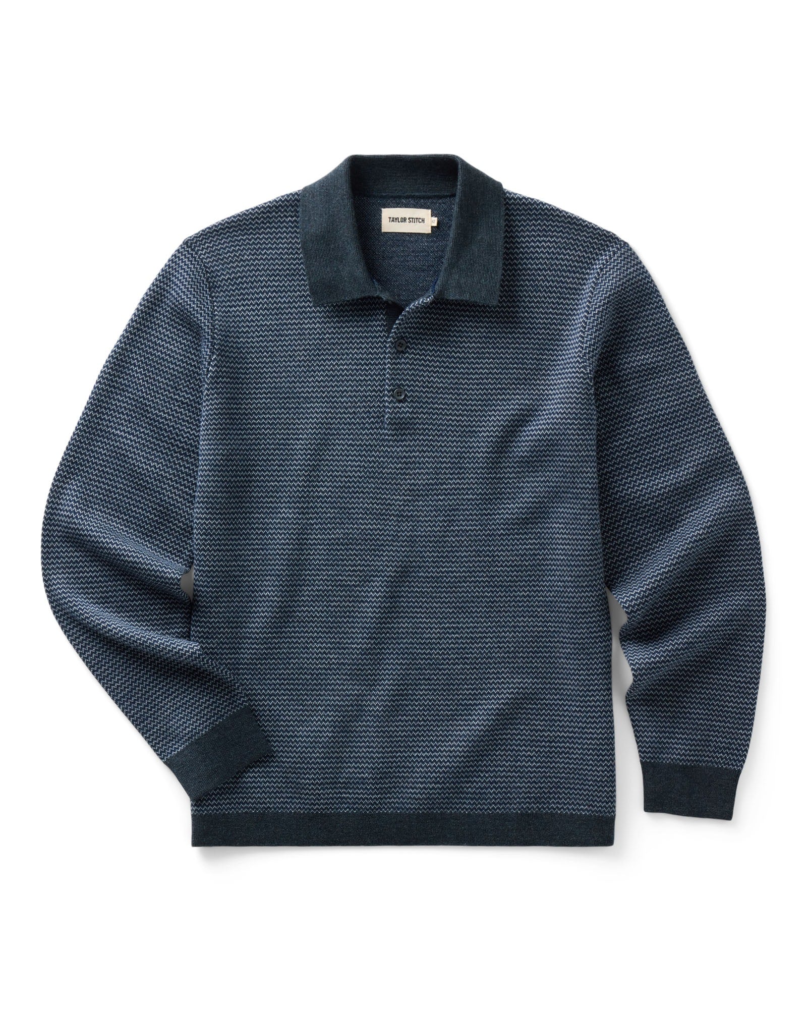 The Newton Sweater Polo in Navy Birdseye Merino
