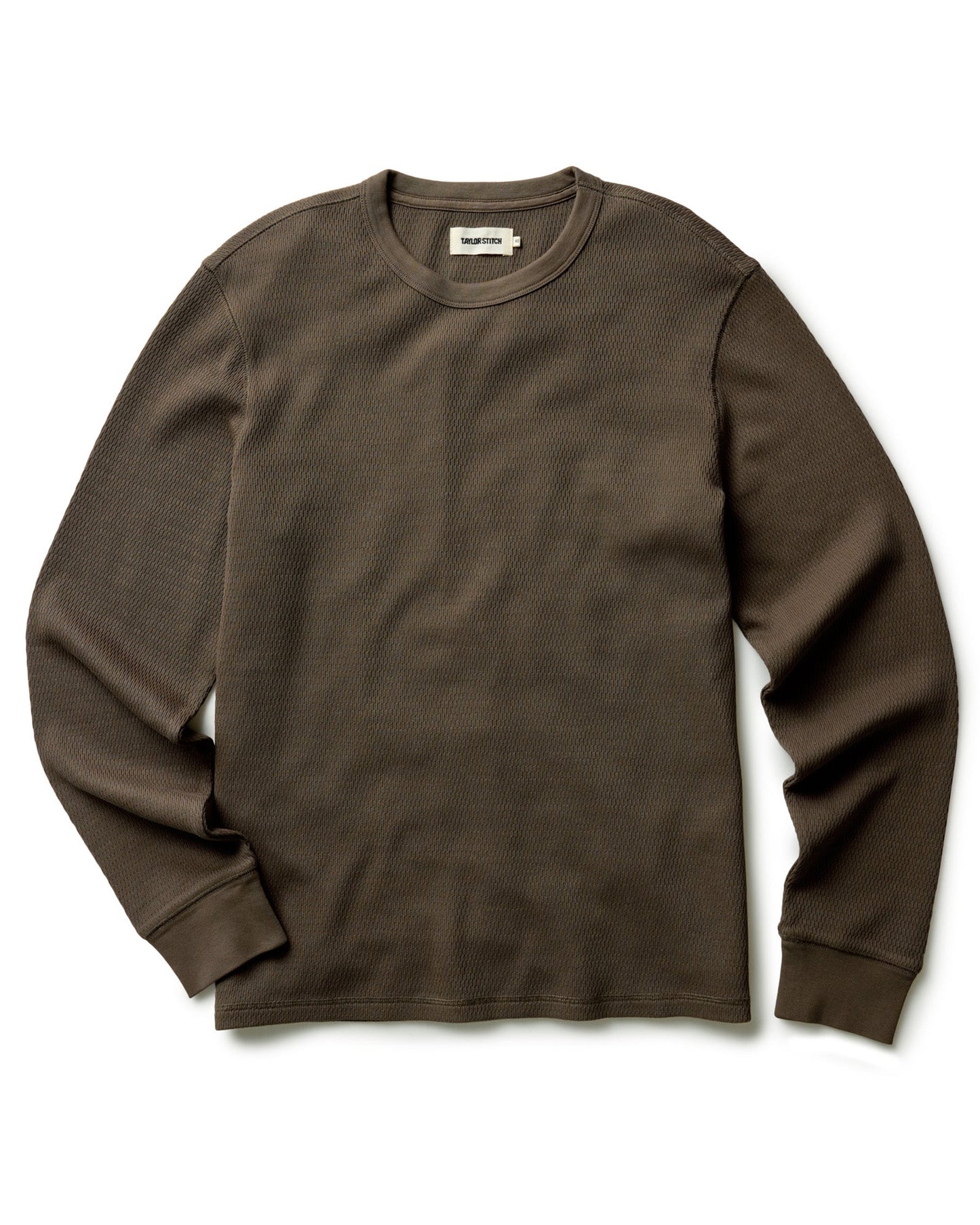 The Organic Cotton Crew in Fatigue Olive Waffle