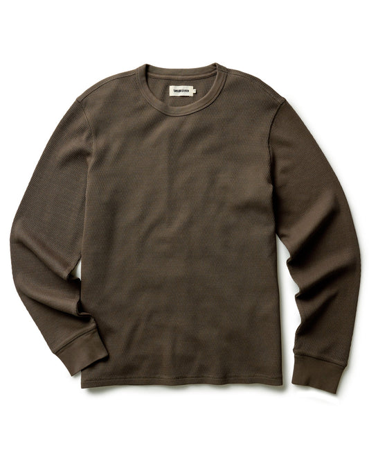 The Organic Cotton Crew in Fatigue Olive Waffle