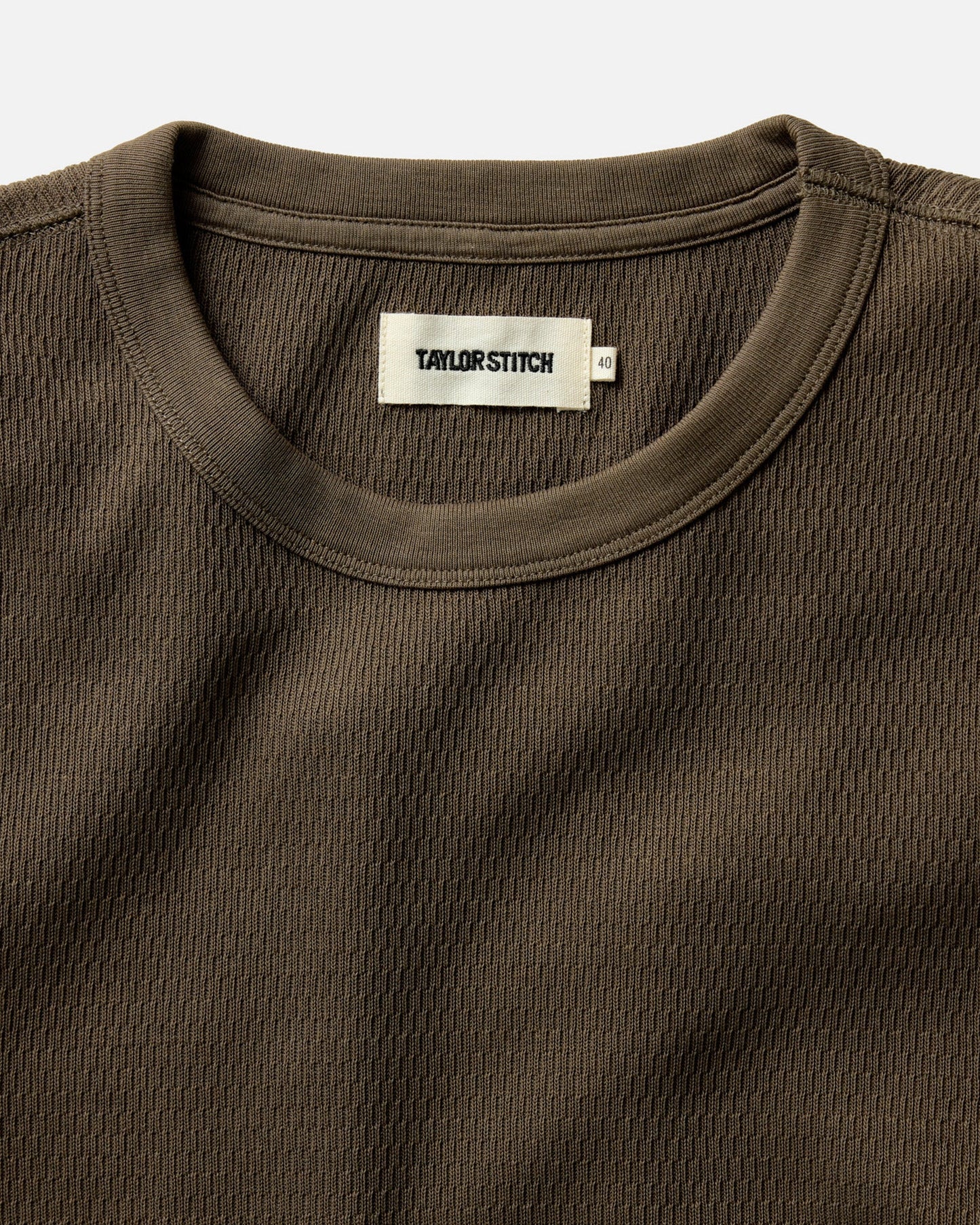 The Organic Cotton Crew in Fatigue Olive Waffle
