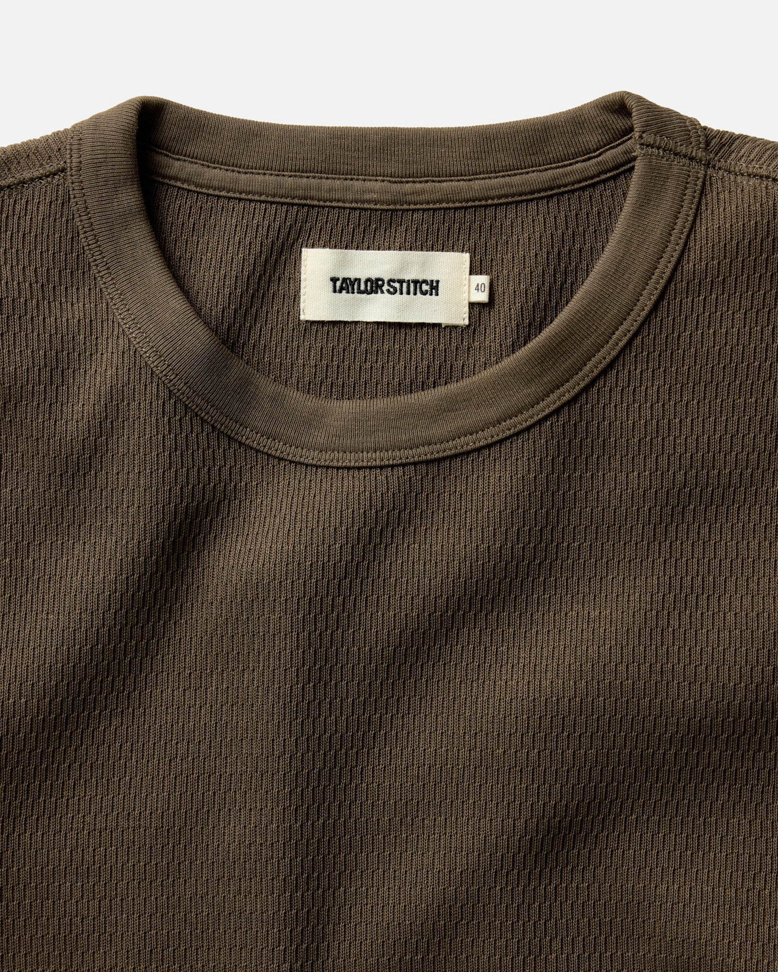 The Organic Cotton Crew in Fatigue Olive Waffle