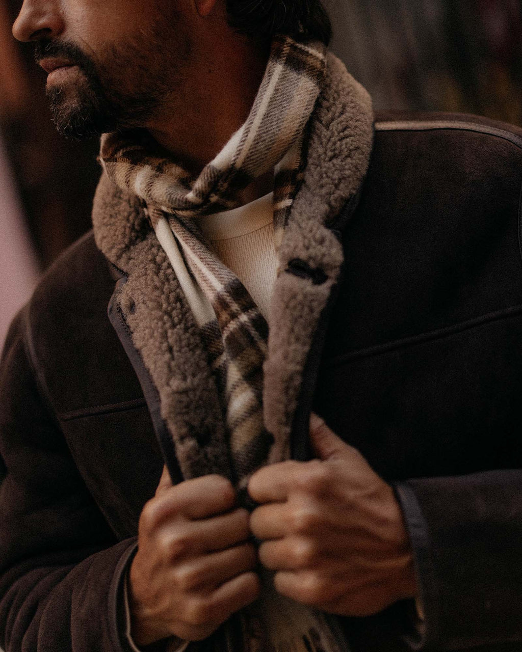 Fireside Scarf in Butterscotch Plaid