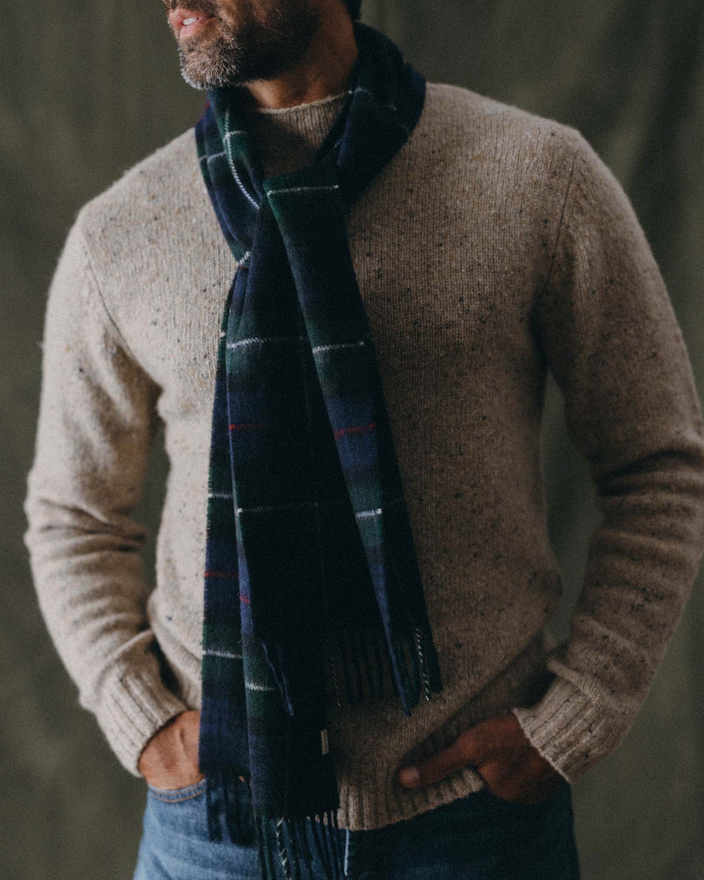 Fireside Scarf in Highland Navy Plaid