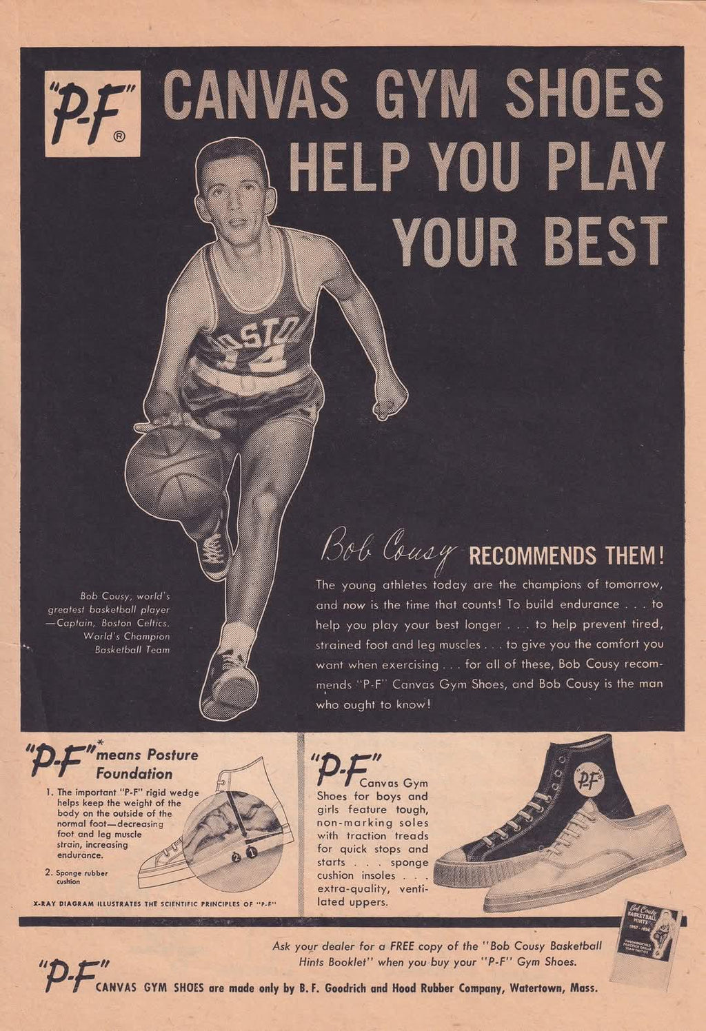 All-American Bob Cousy High-Top in Sea Salt & Green Canvas