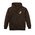 Prospector Embroidered Hoodie Fishing in Dark Brown