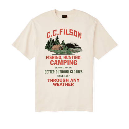 Short Sleeve Frontier Graphic T-Shirt in White Birch/Camping