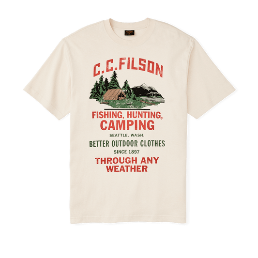 Short Sleeve Frontier Graphic T-Shirt in White Birch/Camping