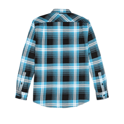 Vintage Flannel Work Shirt in Blue & Black Multiplaid