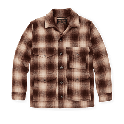 Mackinaw Wool Cruiser Jacket in Brown & Tan Ombre