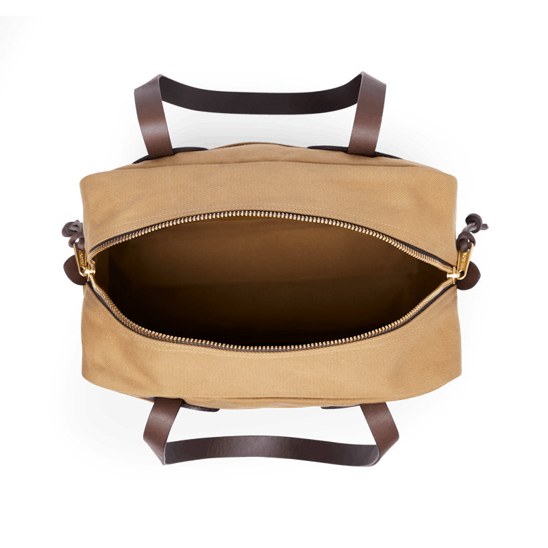 Rugged Twill Zipper Tote Bag in Tan