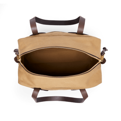 Rugged Twill Zipper Tote Bag in Tan