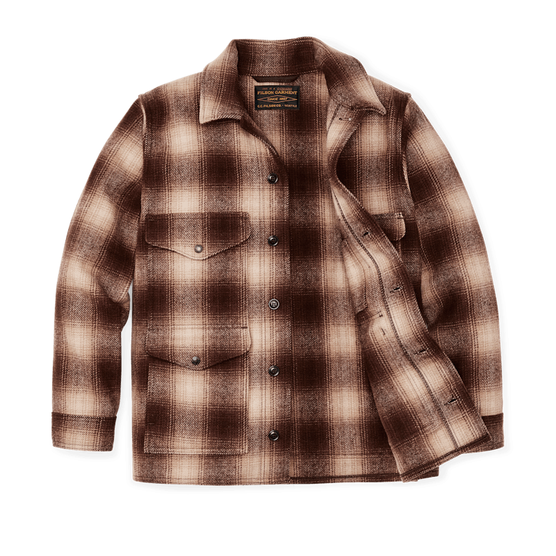 Mackinaw Wool Cruiser Jacket in Brown & Tan Ombre