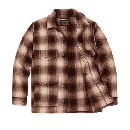 Mackinaw Wool Cruiser Jacket in Brown & Tan Ombre