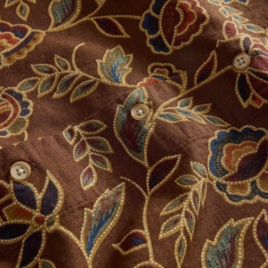 The Short Sleeve Davis Shirt in Burnt Toffee Print
