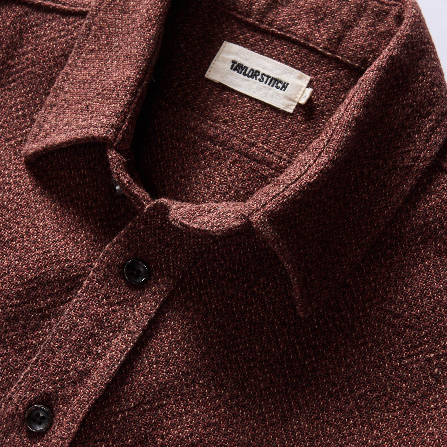 The Ledge Shirt in Burgundy Linen Tweed