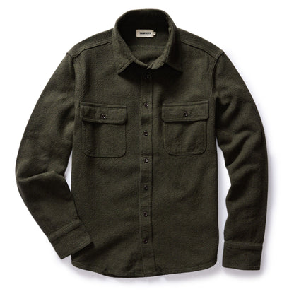 The Ledge Shirt in Dark Forest Linen Tweed