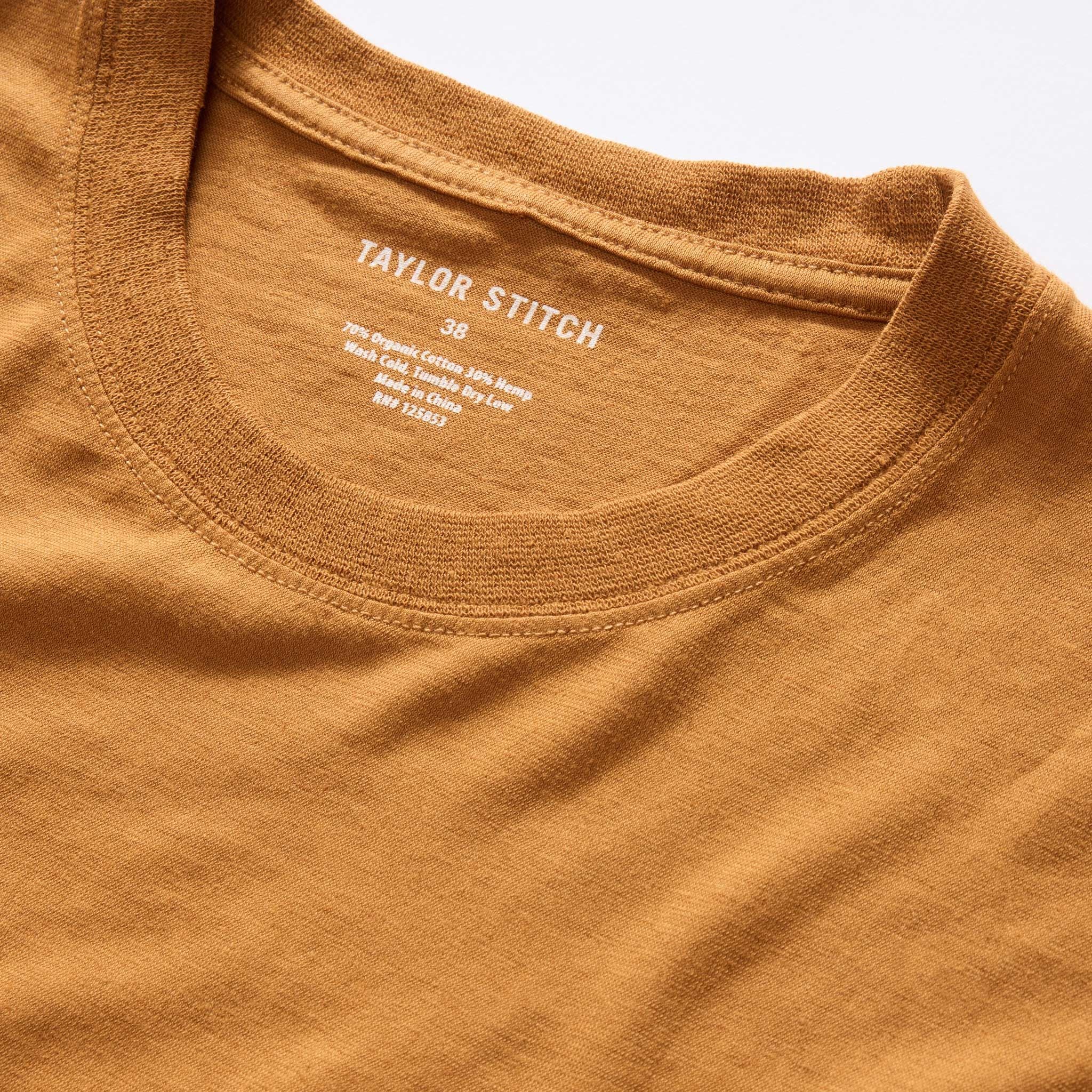 The Cotton Hemp Tee in Saffron