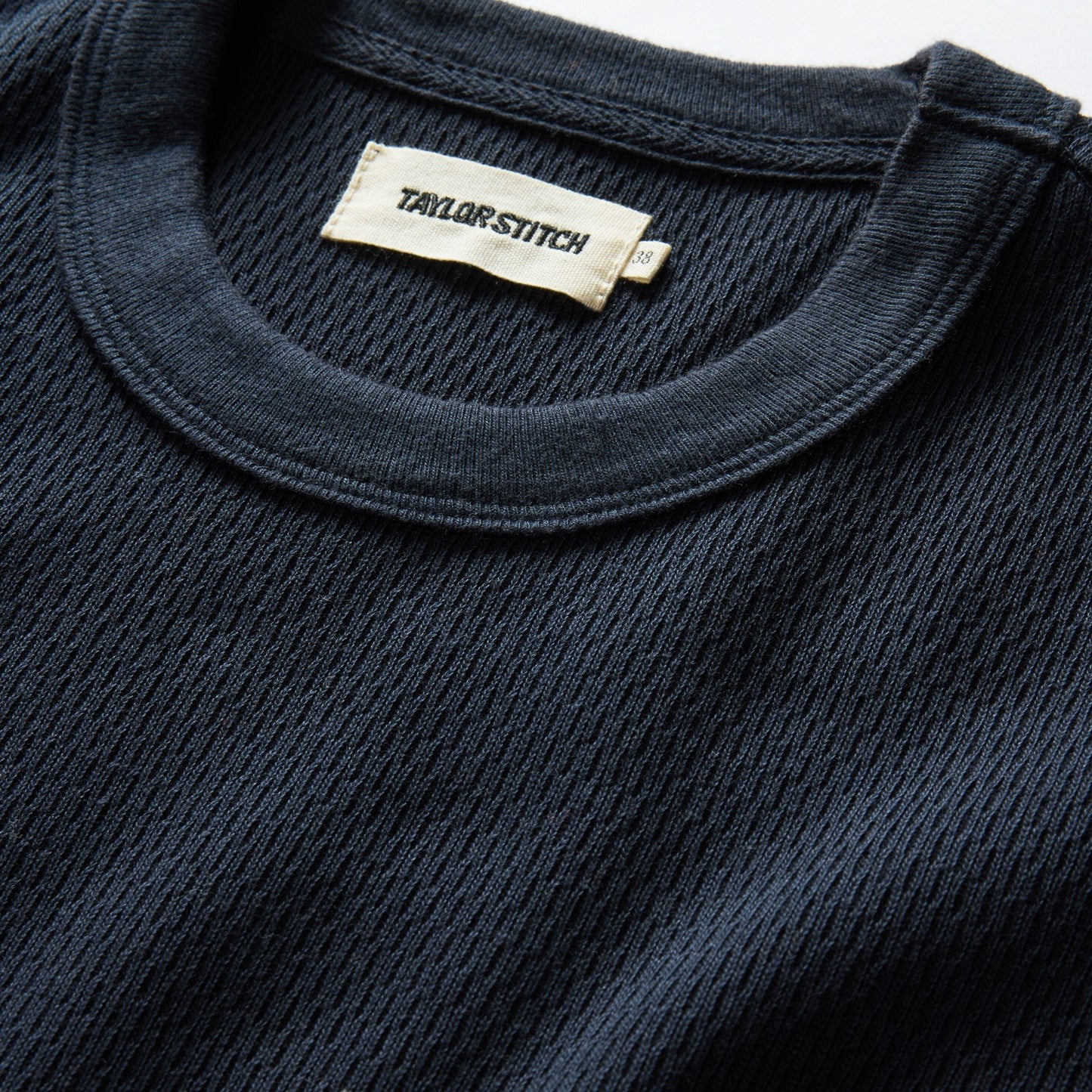 The Organic Cotton Waffle Short Sleeve Crew in Dark Navy