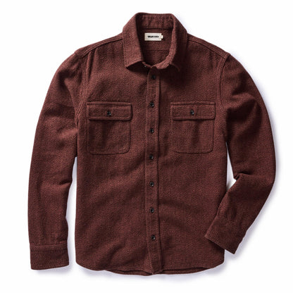 The Ledge Shirt in Burgundy Linen Tweed