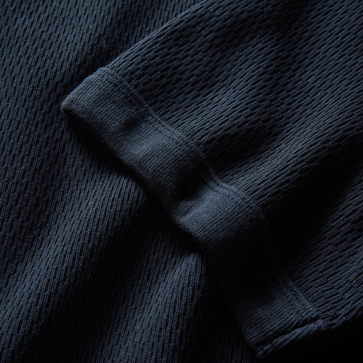 The Organic Cotton Waffle Short Sleeve Crew in Dark Navy