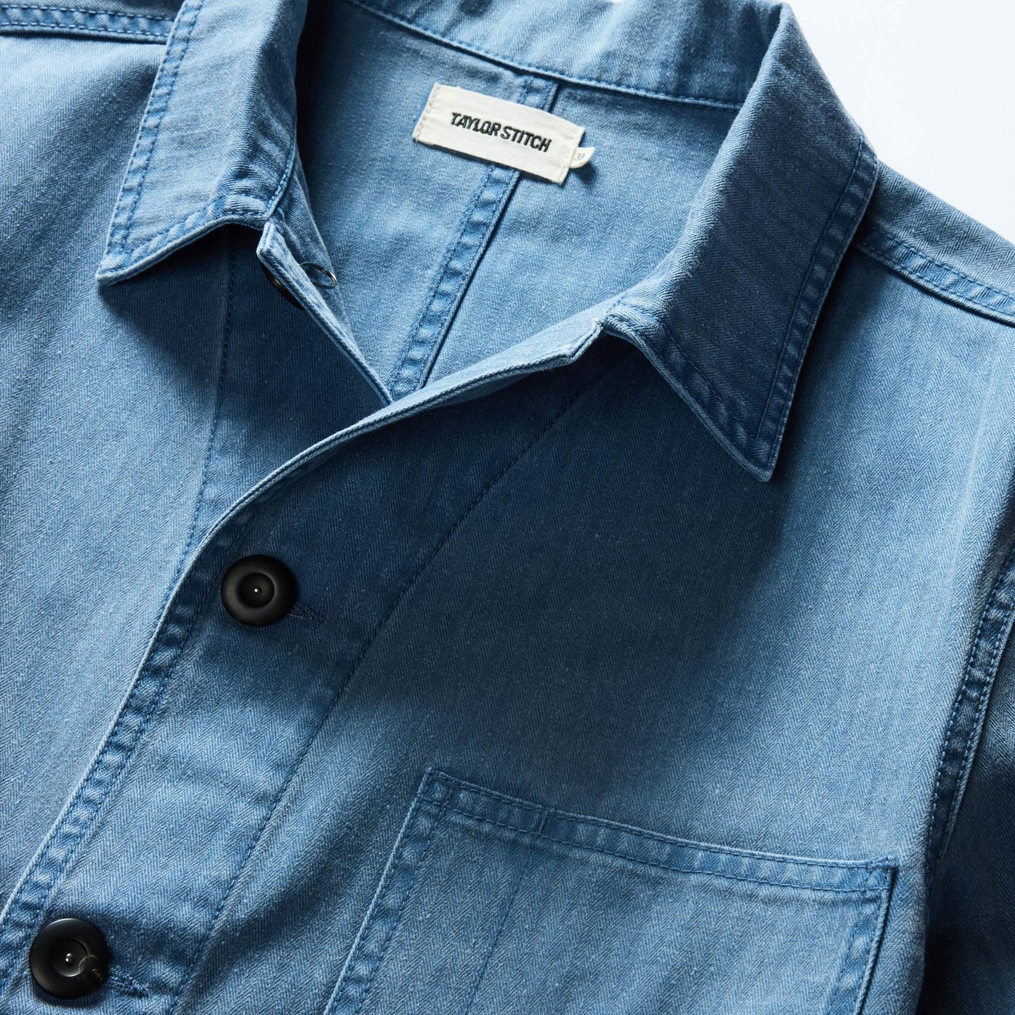 The Ojai Jacket in French Blue Herringbone