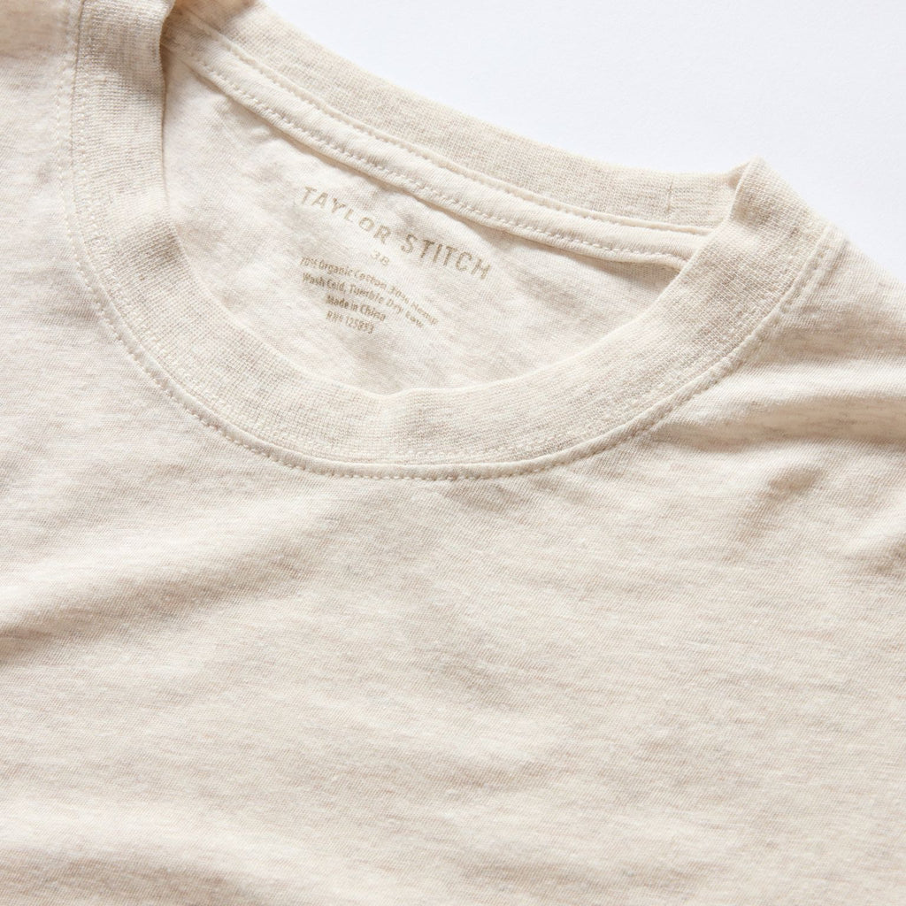 Cotton Hemp Tee in Heather Oat