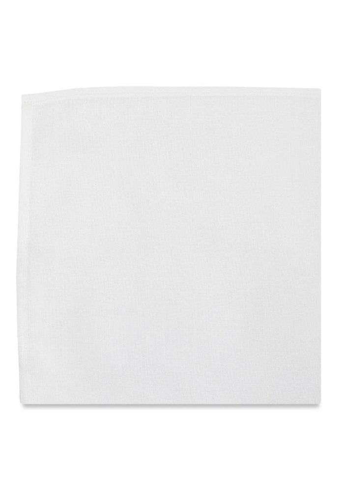 The Ellington White Cotton Pocket Square
