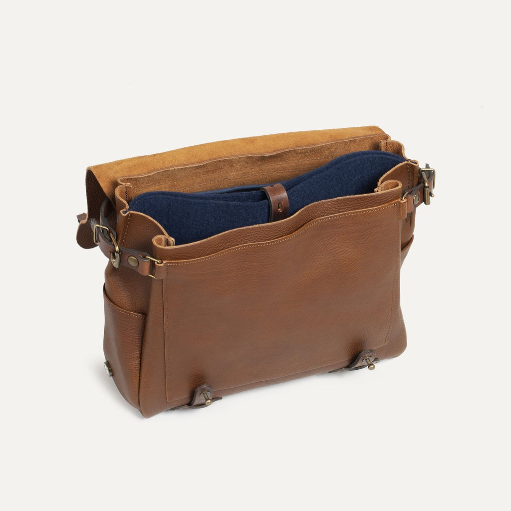 Medium Postman Bag Eclair in Amber Brown