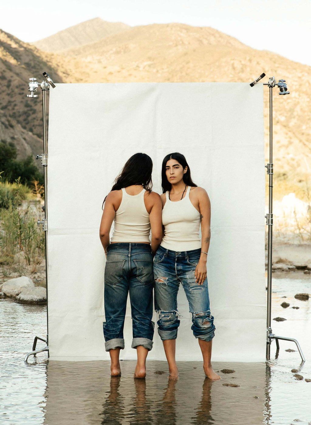 Ribbed Racerback Tank in Vintage White